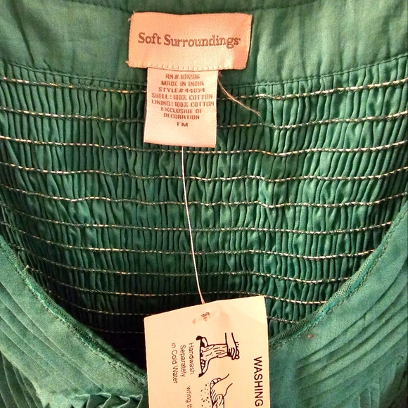 Soft Surroundings Delphine Crinkle Smocked Maxi Dress Tall Medium - Picture 3 of 5